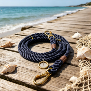 Braided Nylon Pet Leash – Adjustable Outdoor Leash with Multiple Attachment Points