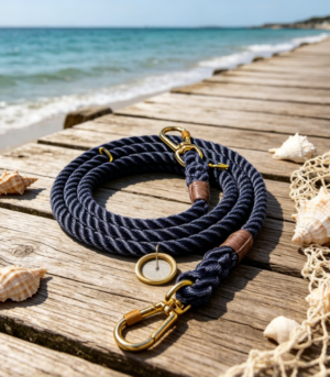 Braided Nylon Pet Leash – Adjustable Outdoor Leash with Multiple Attachment Points