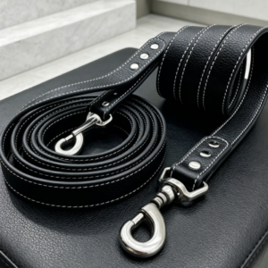 Genuine Leather Dog Leash (with Swivel Snap Hook, Size M/L)