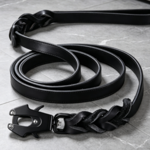 Braided Genuine Leather Leash (with Tactical Frog Clip; for Medium to Large Dogs)