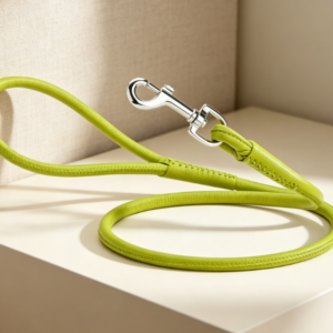 Cylindrical Luxury Genuine Leather Dog Leash (Suitable for Various Breeds)