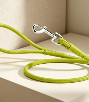 Cylindrical Luxury Genuine Leather Dog Leash (Suitable for Various Breeds)
