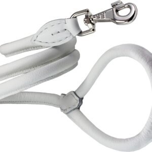 Round Rolled Leather Dog Leash