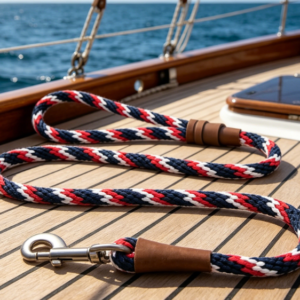 Color-Block Braided Nylon Pet Leash – Outdoor Yacht-Style Design